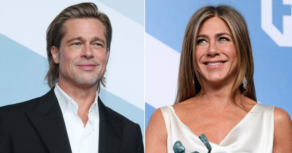 Brad Pitt and Jennifer Aniston Reunited Backstage at the 2020 SAG Awards — and the Internet Can’t Handle It - www.usmagazine.com