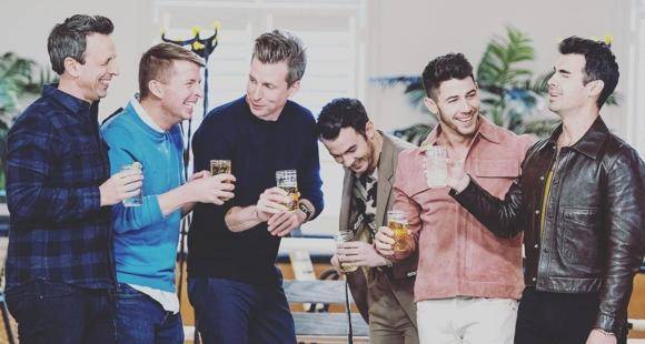 Watch: Jonas Brothers down shots with Seth Meyers as they go day drinking and answer fun trivia - www.pinkvilla.com