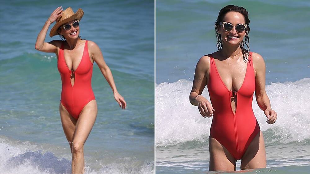 Giada de Laurentiis, 49, stuns on the beach in red swimsuit - www.foxnews.com - Miami - Italy