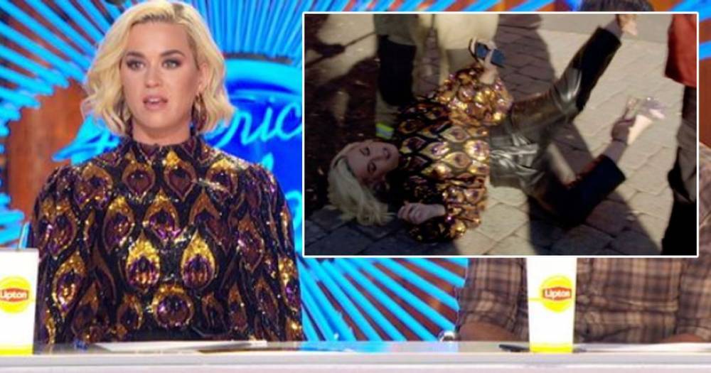 Katy Perry collapses to the floor after being overcome by a dangerous gas leak - www.ok.co.uk - USA