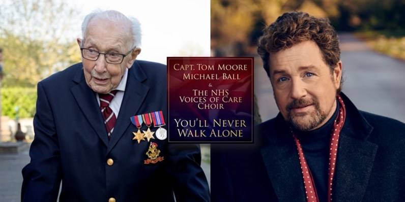 99 year-old war veteran Captain Tom Moore and Michael Ball heading for Number 1 single - www.officialcharts.com - Britain