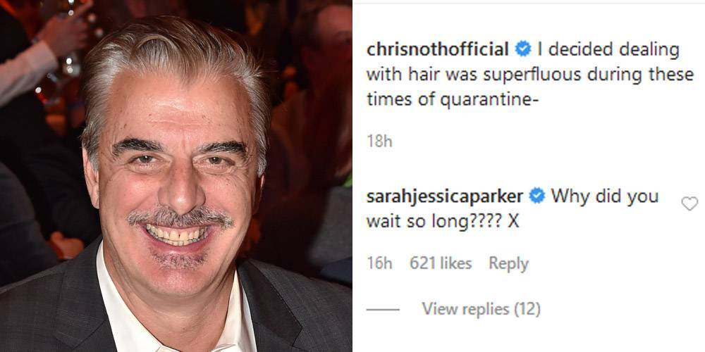 Chris Noth Shaves Head in Quarantine, Sarah Jessica Parker Responds in His Comments! - www.justjared.com