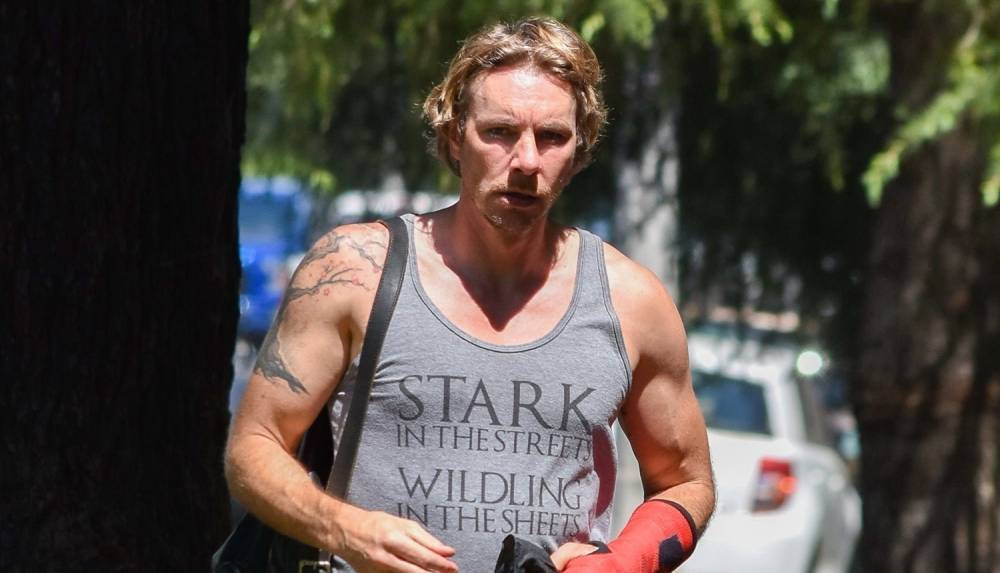 Dax Shepard Steps Out in a Cast After Performing Surgery on Himself - www.justjared.com - county Stark