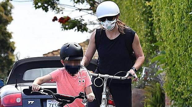 Jennifer Garner Son Samuel, 8, Rock Protective Gear As They Go For Afternoon Bike Ride - hollywoodlife.com