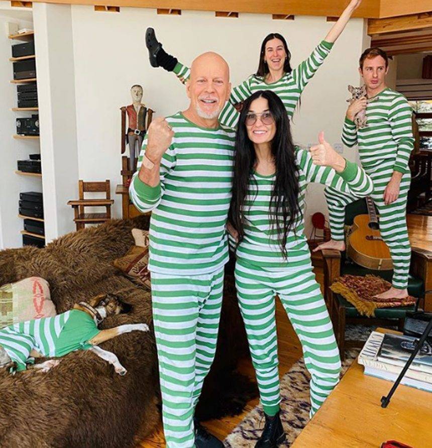 Exes Demi Moore & Bruce Willis Quarantine Together — In Matching PJs! - perezhilton.com