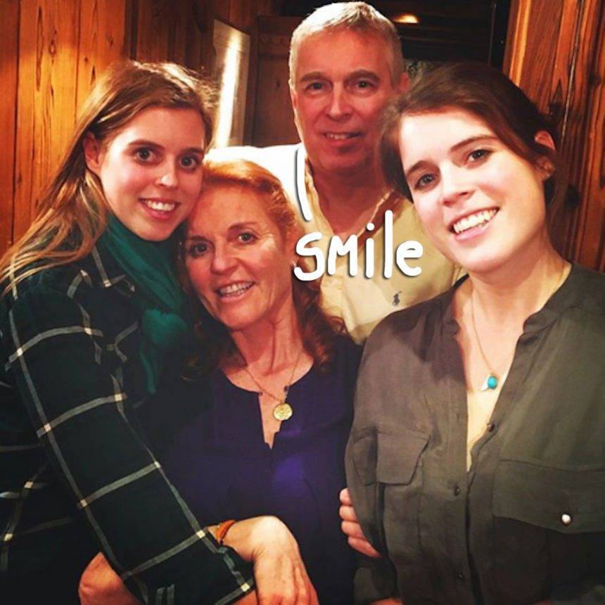 Disgraced Prince Andrew Smiles For Family Selfie With Ex-Wife Sarah Ferguson And Princesses Beatrice & Eugenie - perezhilton.com
