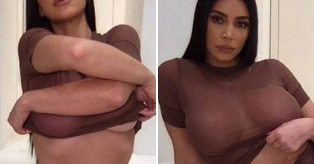 Kim Kardashian shares a glimpse of her underboob as she poses for very sexy Skims photoshoot - www.ok.co.uk