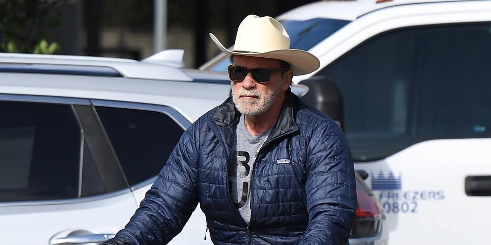 Arnold Schwarzenegger Wears a Cowboy Hat During His Morning Bike Ride Over Memorial Day Weekend - www.justjared.com - Los Angeles - California