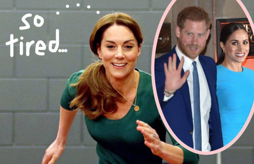 Kate Middleton Feels ‘Exhausted And Trapped’ By Extra Work Left By Meghan Markle & Prince Harry! - perezhilton.com - Los Angeles - Canada