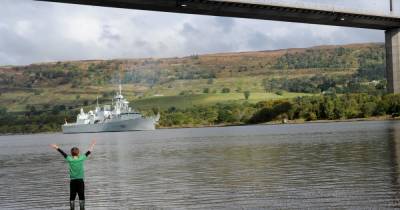 Warships make their way up the River Clyde - www.dailyrecord.co.uk - Britain - France - USA - Canada - Belgium - Portugal - Denmark - county King George