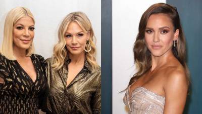 Jennie Garth and Tori Spelling 'Horrified' By Jessica Alba's Claim She Couldn't Make Eye Contact on '90210' - www.etonline.com