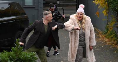 Gemma Collins puts on casual display as she elbow-bumps Darren Day after recording Christmas single - www.ok.co.uk