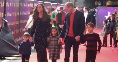 Prince William and Kate take excited kids on first red carpet for Christmas panto - www.dailyrecord.co.uk - Britain - Charlotte