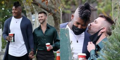 NFL Player Ryan Russell Gets a Kiss From Boyfriend Corey O'Brien While Shopping for a Christmas Tree! - www.justjared.com - Los Angeles