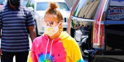 Jennifer Lopez Went Out in a Mask and Polo Ralph Lauren Tie-Dye Sweats - www.elle.com - New York
