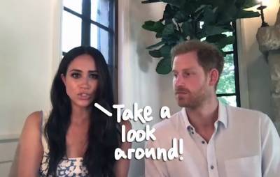 Meghan Markle & Prince Harry Show Glimpse Of Their Santa Barbara Mansion In Virtual Chat! - perezhilton.com - California - Santa Barbara