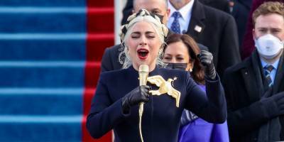 Lady Gaga Performs the National Anthem at Presidential Inauguration Ceremony 2021 - www.justjared.com - USA - Columbia - county Banner
