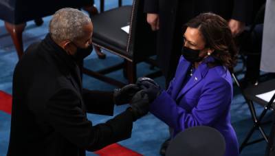 See What Barack Obama Told Kamala Harris at the Inauguration in This Now Viral Moment! - www.justjared.com - Columbia