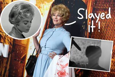 Jamie Lee Curtis Recreates Her Mom’s Iconic Psycho Look For Halloween Kills Premiere -- Must-See! - perezhilton.com - China - county Marion - county Crane