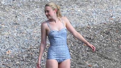 Dakota Fanning Rocks Retro Blue Swimsuit While On The Amalfi Coast In Italy — Photo - hollywoodlife.com - Italy