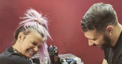 Kerry Katona shouts in pain as she gets new arm inking from Tattoo Fixers star - www.ok.co.uk