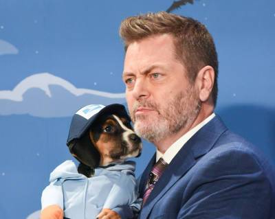 Nick Offerman Visits ‘Late Show’ For Halloween Edition Of ‘Rescue Dog Rescue’ - etcanada.com