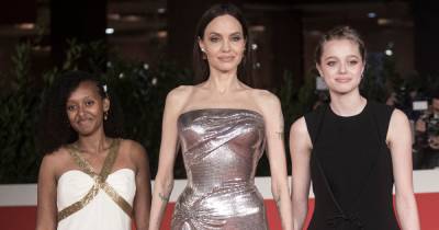 Angelina Jolie holds hands with daughters Zahara, 16, and Shiloh, 15, at Eternals premiere - www.ok.co.uk - Rome