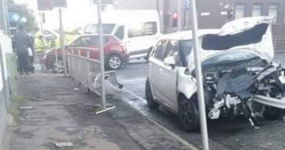 Man arrested in connection with three-vehicle crash outside Scots police station - www.dailyrecord.co.uk - Scotland