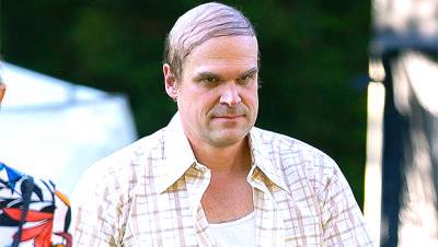 David Harbour Looks Unrecognizable Without Hair While Filming ‘We Have A Ghost’ — Photos - hollywoodlife.com