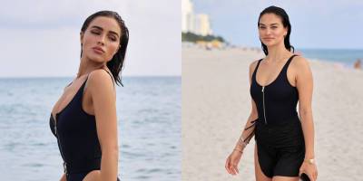 Olivia Culpo & Shanina Shaik Channel Bond Girls After Michael Kors x 007 Event - www.justjared.com - Miami - Florida - city Paradise