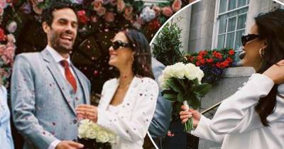 Lucy Watson dons ivory suit during civil ceremony to James Dunmore - www.msn.com - county Hall - Chelsea - city Old, county Hall