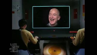 Colbert Imagines Captain Kirk’s First Encounter With ‘Giant Testicle’ Jeff Bezos (Video) - thewrap.com