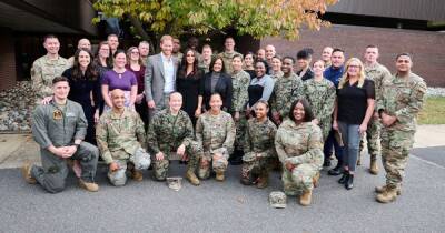 Prince Harry says 'war stays with you' as he visits military base with Meghan - www.ok.co.uk - Britain - USA - New Jersey