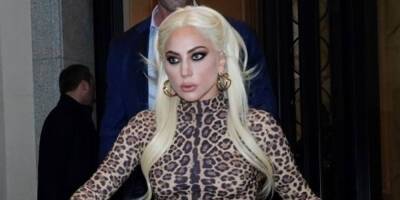 Lady Gaga Wows in an Animal Print Dress for a Day Out in Milan - www.justjared.com - London - Italy