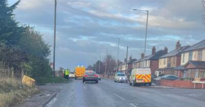 Biker taken to hospital after crash with car on busy road - www.manchestereveningnews.co.uk - county Lane - Indiana