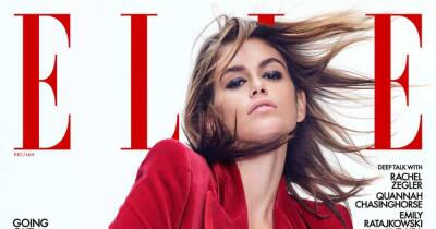 Kaia Gerber Wears Reimagined Version of Gwyneth Paltrow’s Iconic Red Gucci Suit From 1996 on ‘Elle’ Cover - www.usmagazine.com