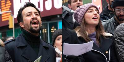 Broadway Stars, Including Lin-Manuel Miranda & Sara Bareilles, Gather in Times Square to Sing Sondheim's 'Sunday' (Video) - www.justjared.com - George