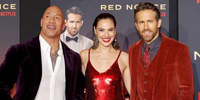 Dwayne Johnson, Gal Gadot & Ryan Reynolds All Wore Red For 'Red Notice' Premiere - www.justjared.com - Los Angeles