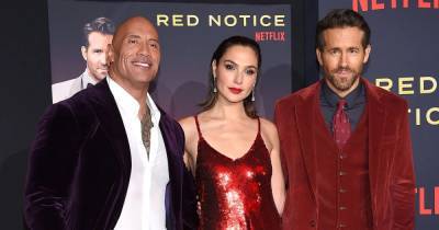 Color-Coordinated Costars! Gal Gadot, Ryan Reynolds and Dwayne ‘The Rock’ Johnson Match at ‘Red Notice’ Premiere - www.usmagazine.com