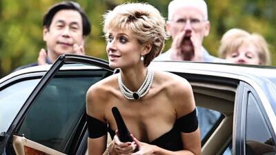 'The Crown' Films Princess Diana's 'Revenge Dress' Moment With Elizabeth Debicki - www.etonline.com - London