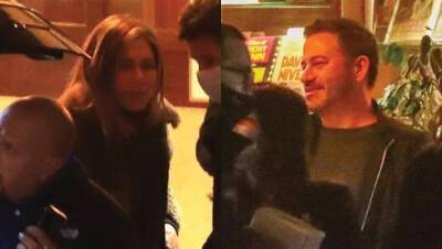 Jennifer Aniston Jimmy Kimmel Reunite For Friend’s Birthday At Sunset Tower – Photos - hollywoodlife.com