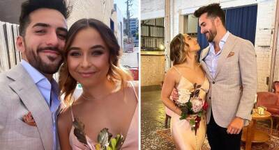Brooke Blurton and Darvid Garayeli are all loved-up at their first wedding as a couple - www.who.com.au - Australia