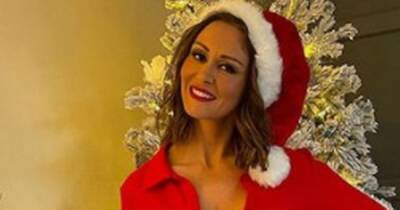 Chanelle Hayes flaunts 9st weight loss in plunging red dress for new festive snaps - www.ok.co.uk - Santa