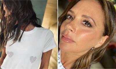 Victoria Beckham’s tiny denim shorts and love heart T-shirt combo sparks fan reaction - hellomagazine.com
