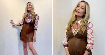 Love Island's Laura Whitmore breaks maternity dressing rules with a £29.99 mini dress from Zara - www.ok.co.uk