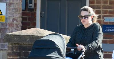 Lacey Turner puts on casual display in hoodie and leggings as she enjoys stroll with newborn son Trilby - www.ok.co.uk