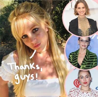 Britney Spears Shows Love To Miley Cyrus & More Stars For Helping Her Through 'Really Hard' Quarantine! - perezhilton.com - county Stone