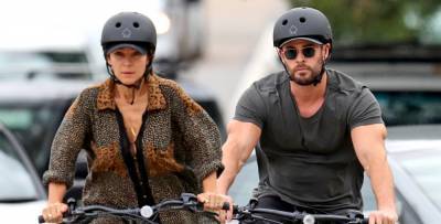 Chris Hemsworth & Elsa Pataky Couple Up for Bike Ride Around Sydney - www.justjared.com - Australia