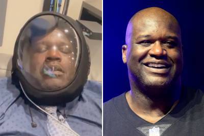 Shaquille O’Neal caught napping on the job wearing ‘astronaut’ helmet - nypost.com