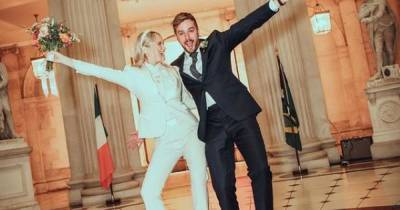 Laura Whitmore gives detailed look at incredible bridal suit in unseen snaps from wedding to Iain Stirling - www.ok.co.uk - Ireland - Dublin